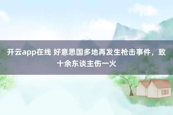 开云app在线 好意思国多地再发生枪击事件，致十余东谈主伤一火