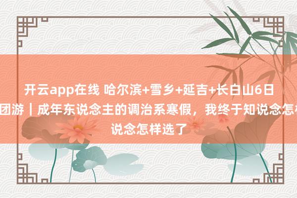 开云app在线 哈尔滨+雪乡+延吉+长白山6日5晚跟团游｜成年东说念主的调治系寒假，我终于知说念怎样选了